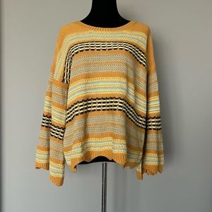 Umgee Long Wide Sleeve Knit Pullover Sweater Small
